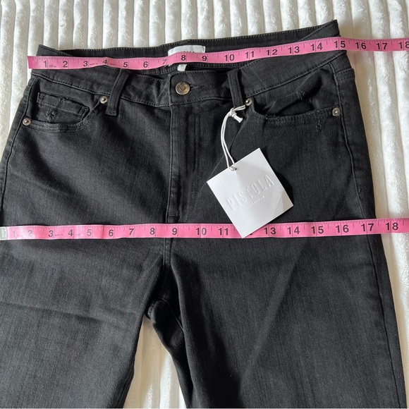 Pistola women Black distress skinny high rise jeans Frey hem Style Arielle Sz 31 - Picture 13 of 16